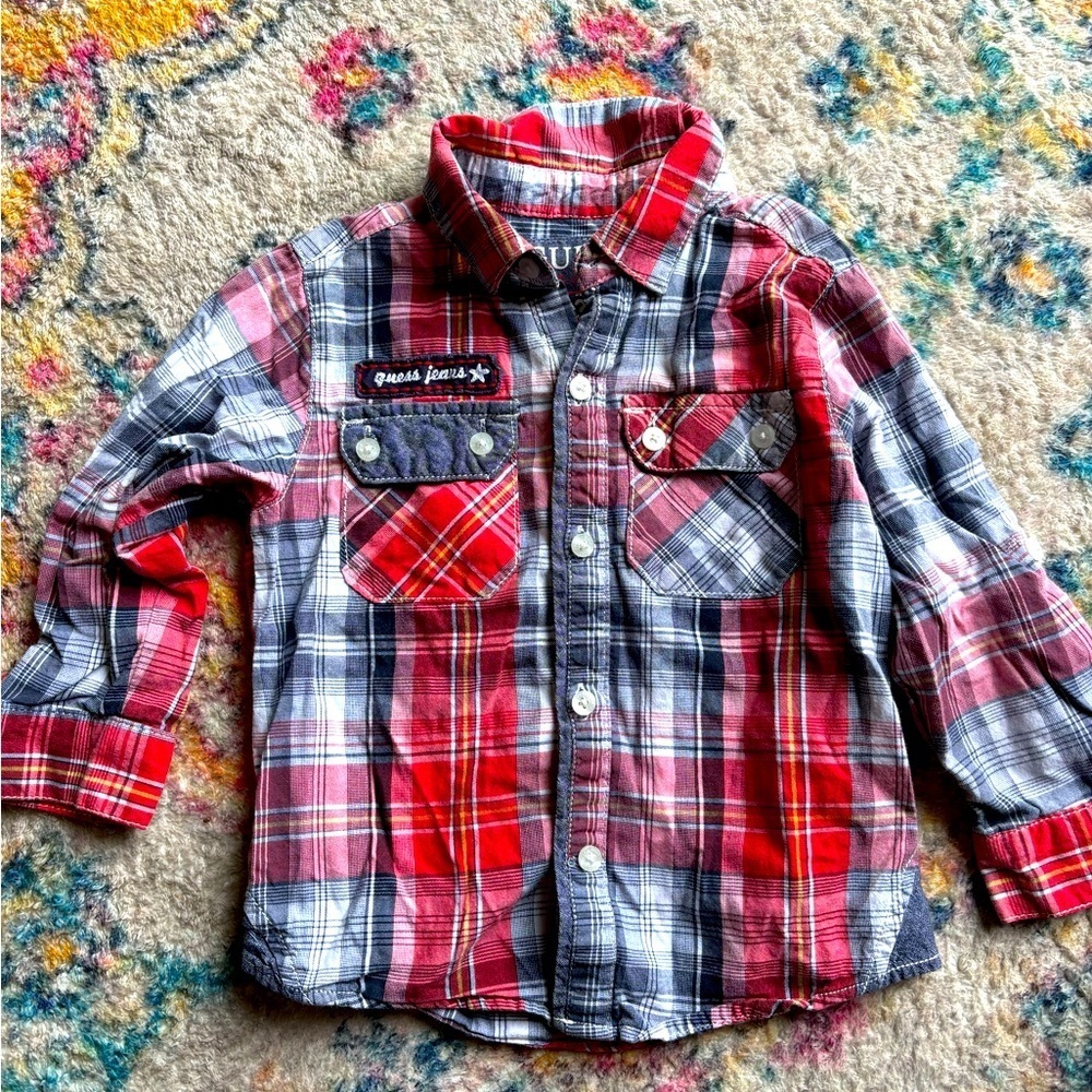 Guess Plaid Button-Down Shirt